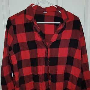 Old Navy Red/black plaid sleep set